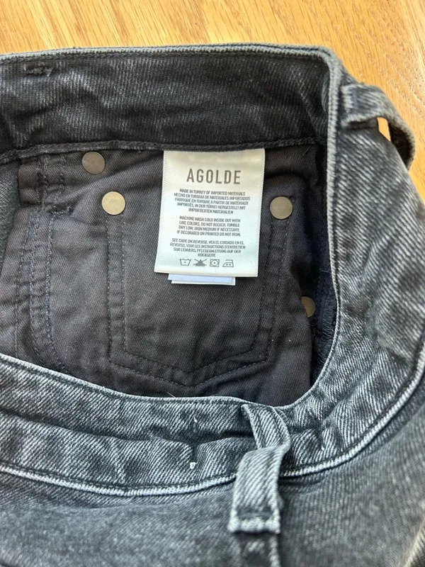 AGOLDE Vintage‎ High Rise Bootcut Jeans Technique Faded Black Gray Size 24 - Image 8