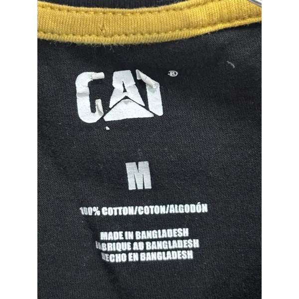 CAT Short Graphic Logo Short Sleeve T-Shirt Size M Cotton Casual - Image 3
