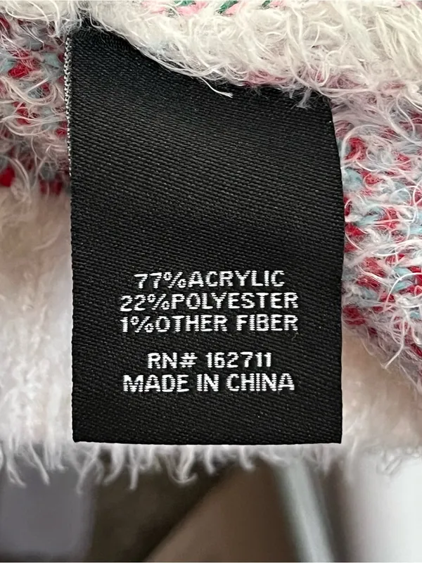 33 Degrees Oversized Ugly Christmas Sweater Fuzzy Knit Graphic Multicolor M - Image 4
