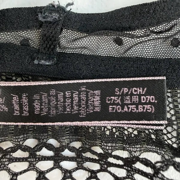 Victoria's Secret‎ S Small Bralette Bra Black Lace Adjustable Unlined Sheer Mesh - Image 12