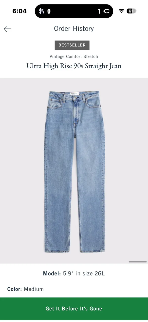 Abercrombie Ultra High Rise 90s Straight Jeans Color Medium - Image 5