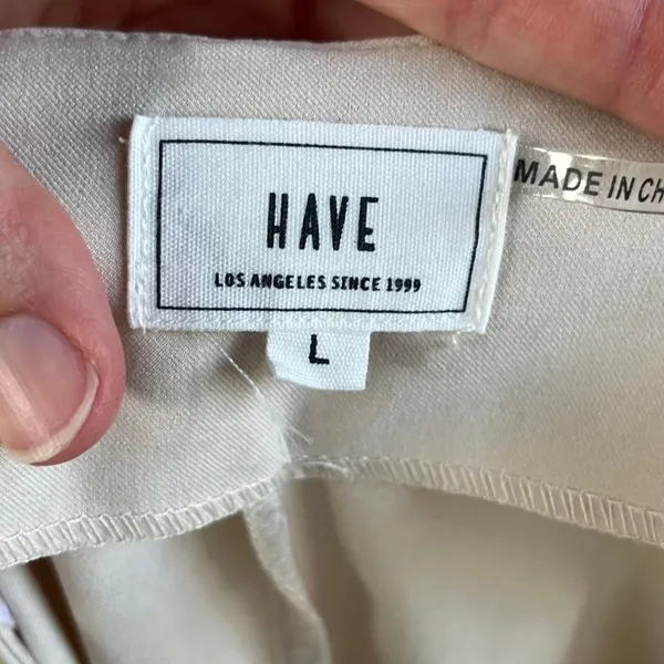 Have Los Angeles Women's Wide Leg High Waisted Pants Cream Size L - Image 5