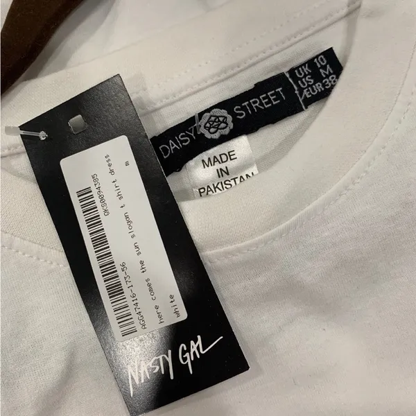 Nasty Gal Here Comes the Sun T Shirt Dress M Short Sleeve White - Image 5