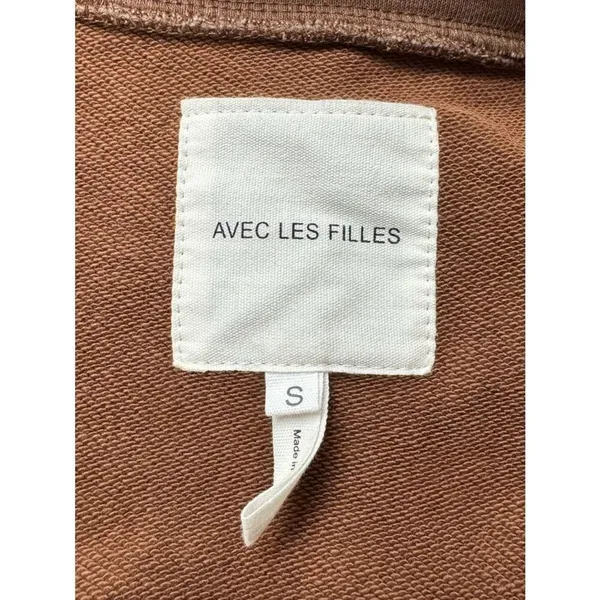 Avec Les Filles French Terry Pigment Dyed Shacket Brown Women’s Small - Image 4