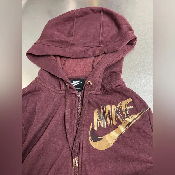 Nike Women’s Maroon Full Zip Hooded with Pockets - Size Small - VGUC - Image 4
