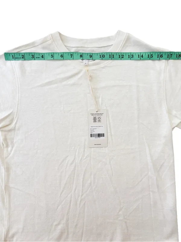 MATE the Label Regenerative Hemp Shrunken Tee S NWT True White - Image 6