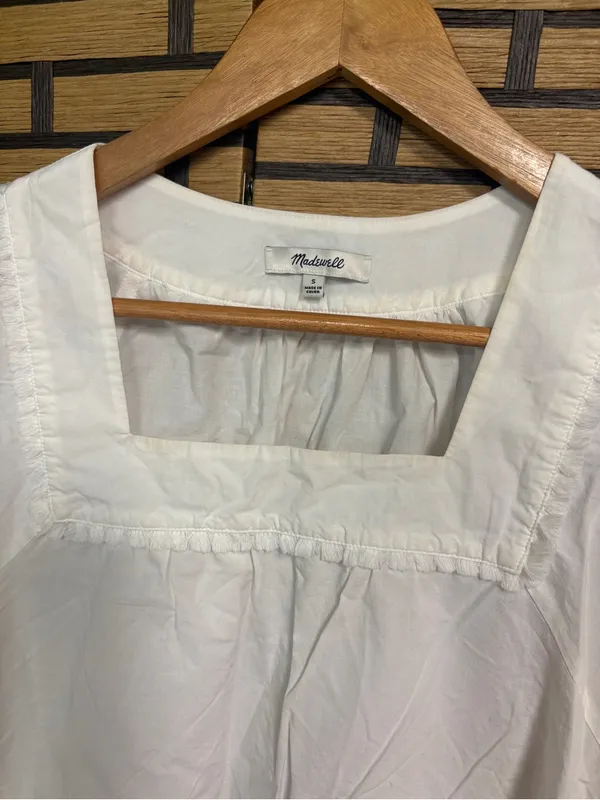 Madewell White eyelet top Size small - Image 3