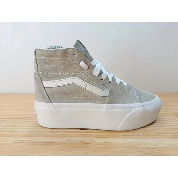 Vans Sk8-Hi Stacked Drizzle Grey Suede Platform High Top Shoes Women's 5.5 - Image 3