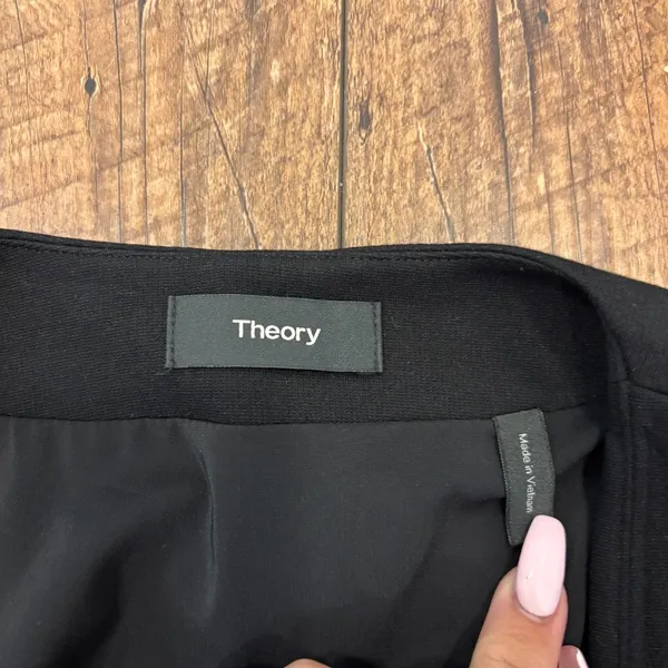 Theory Lindrayia Blazer in Black Women's Size 8 Slim Fit Open Front Patch Pocket - Image 3