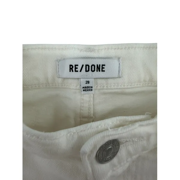 RE/DONE 90s High Rise Cutoff Bermuda Denim Shorts White Size 28 - Image 6