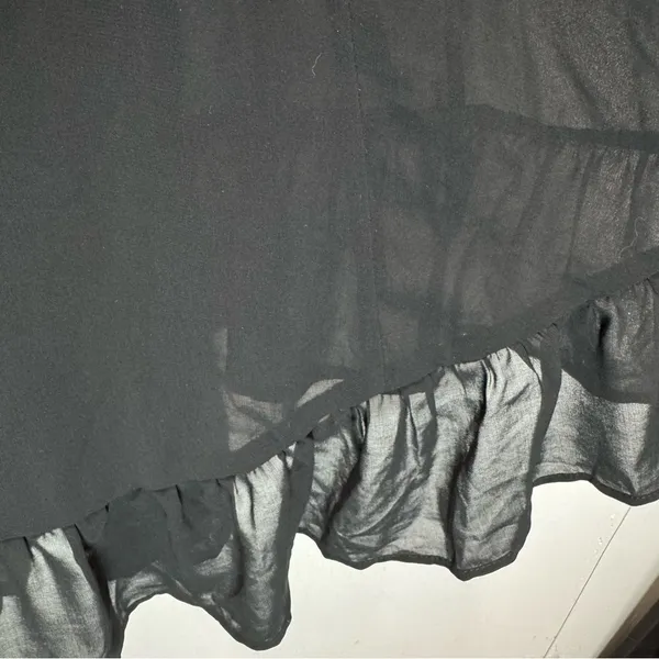 YA Los Angeles Black Strapless Maxi Dress Ruffled Bust Lined Sheer Skirt Whimsigoth Formal S-M - Image 5