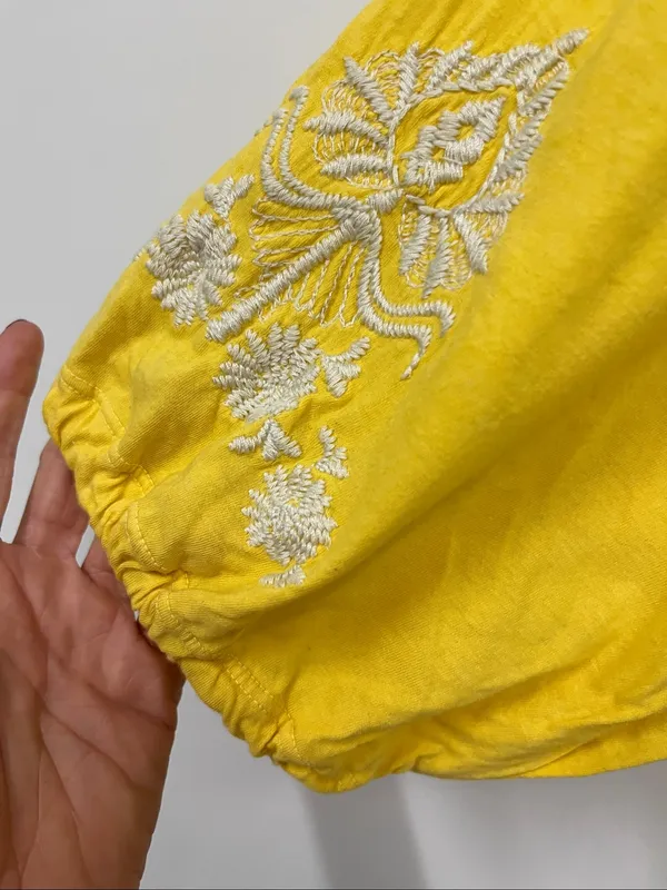 Johnny Was/JWLA Yellow Embroidered Dress size L - Image 4
