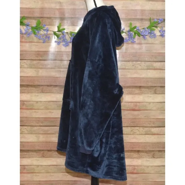 The Comfy Original Quarter-Zip Wearable Blanket Navy Blue One Size SO Soft Cozy - Image 7