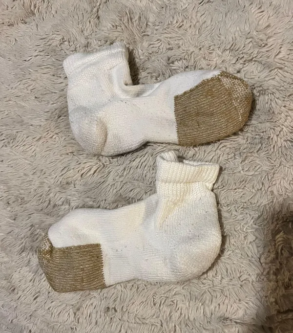 Ankle Thick Brown Tip White Socks - Image 2