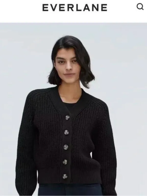Everlane Women’s Black Textured Cotton Cardigan - Image 2