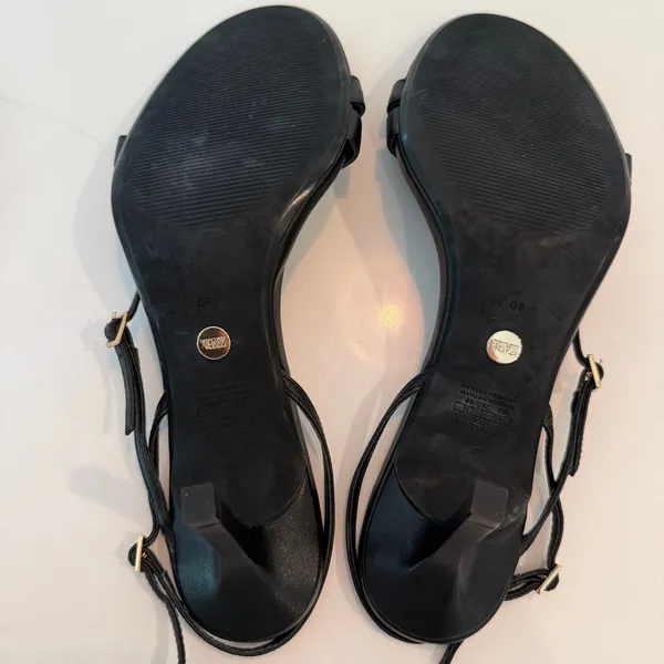 Zara Slingback Strappy Heels Sz 40 / 9 Black Shoes Stilettos - Image 8