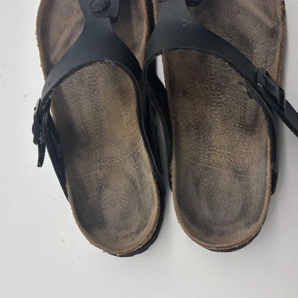 Birkenstock Gizeh Black Birko-Flor Thong Sandals Women 38 L7 M5 Made in Germany - Image 10