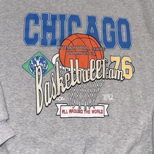 SHEIN Gray Chicago Basketball Team Sweater size small - Image 4