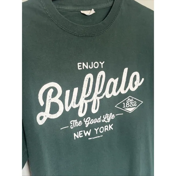 vintage “enjoy Buffalo” Green Tee small - Image 4
