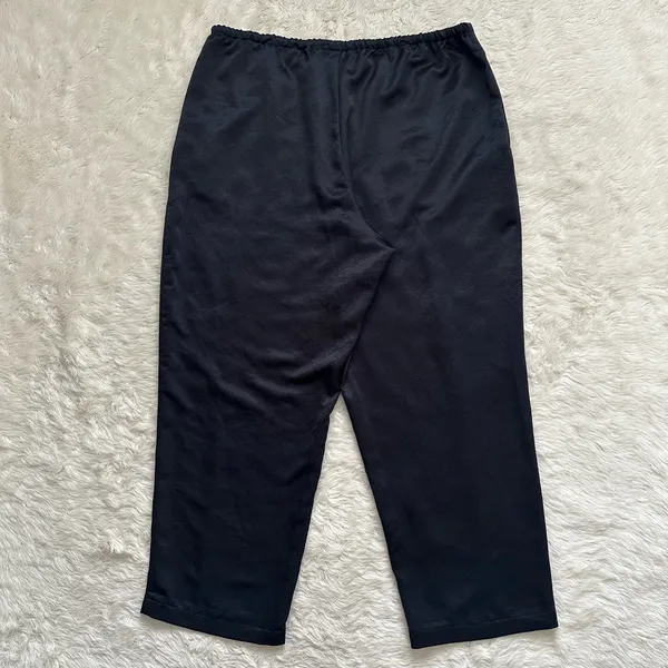 Madewell Pants Petite Pintucked Slim Pull-On Pants in Satin True Black Sz PXL - Image 7