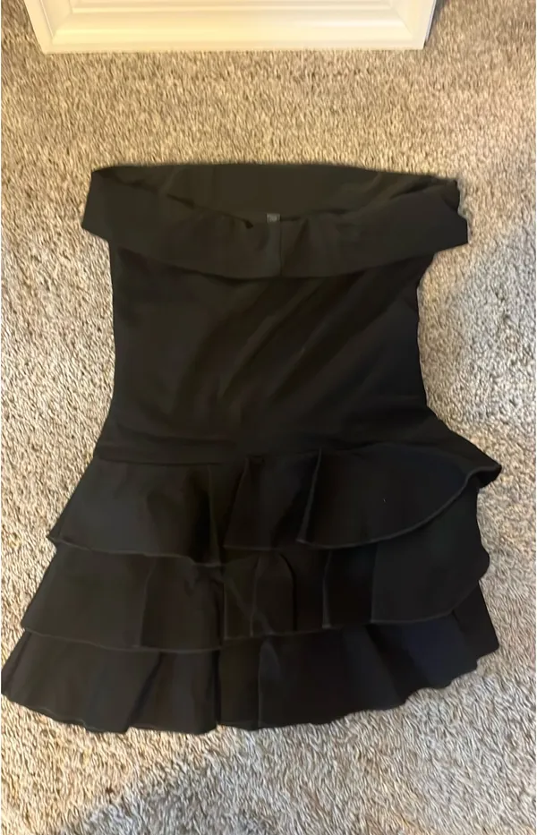 Windsor Ruffle It Up Black Mini Dress - Image 3