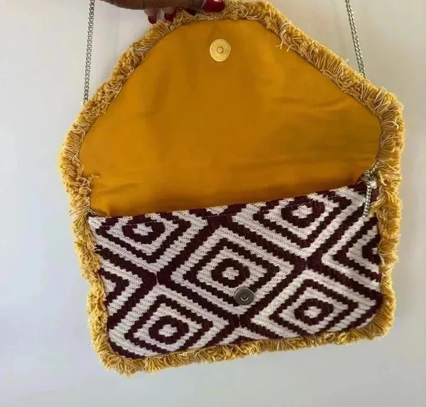 Promod Multi Beaded Fringe Clutch medium multicolor Gold - Image 3