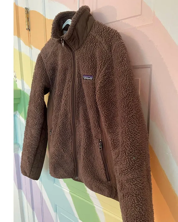 Patagonia Women’s Synchilla Fleece Jacket Brown Sherpa Full Zip Size M Vintage - Image 2