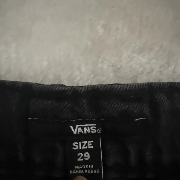 Vans Curbside Pant Womens 29 Washed Black Wide Leg High Rise Skater Baggy - Image 3