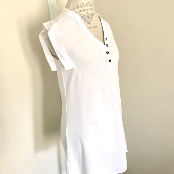 Forever 21 Short White 3 Button T-shirt Dress Sz S - Image 5