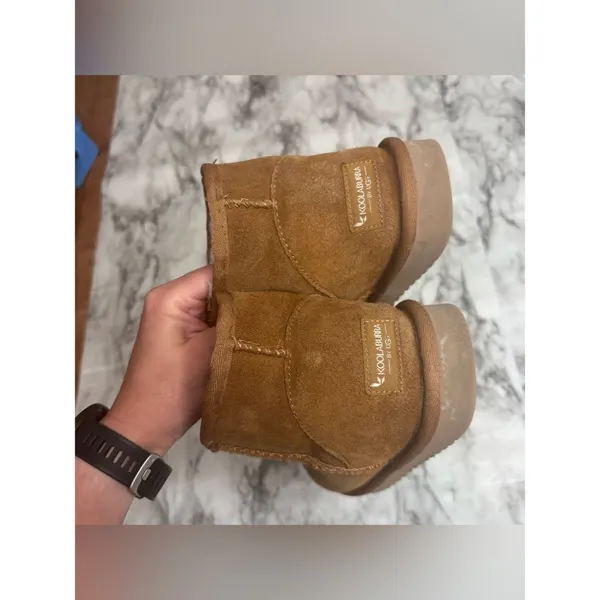 Koolaburra by Ugg Chestnut Suede Shearling Ankle short boots winter 8.5 brown - Image 3