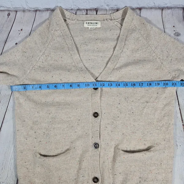 Cavalini Sweater‎ Collection Knit Cardigan Speckled Wool Blend Button Front S - Image 8