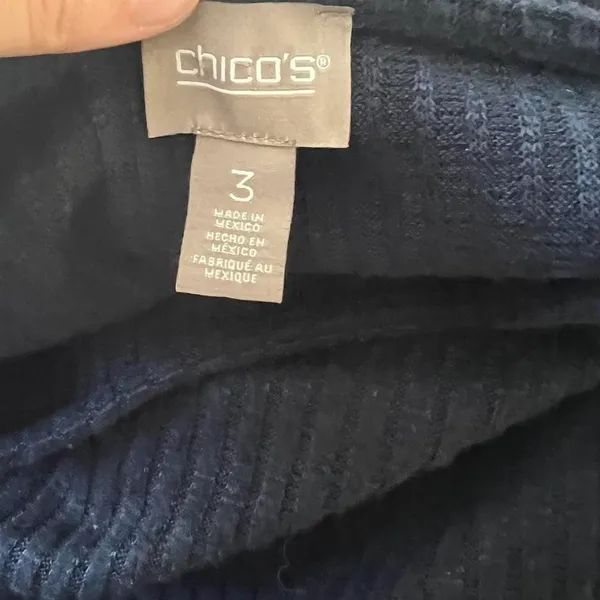 Ribbed Blue Sweater Size 3 Chicos - Image 5