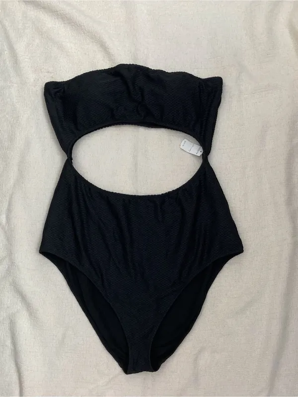 Aerie One Piece Full Coverage Swimsuit | Black Textured | XXL Long / Tall NWT - Image 12