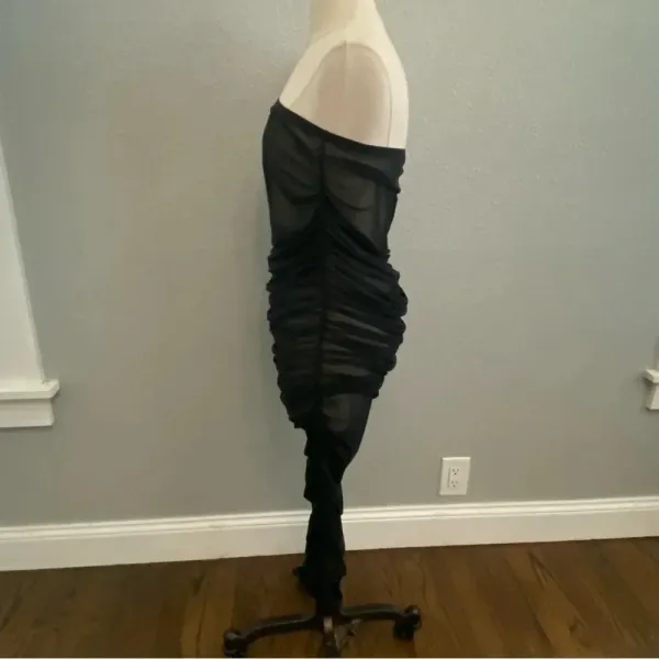 Good‎ American Sheer Ruched Tube Maxi Dress Size 4 Strapless EUC - Image 6