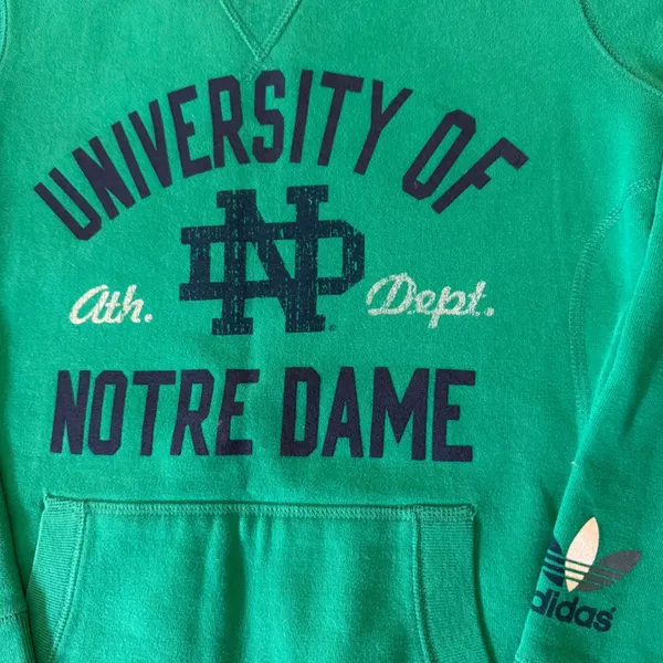 Adidas‎ University of Notre Dame Green Sweatshirt S Collegiate Fighting Irish - Image 3