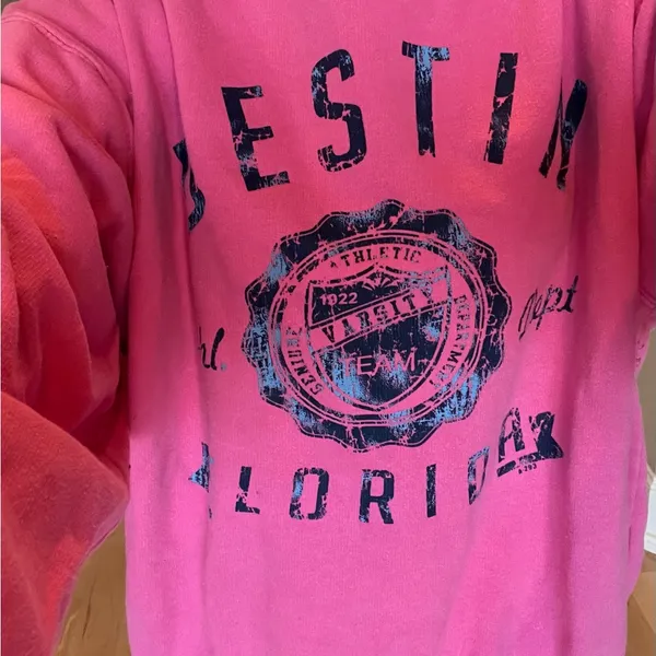 Comfy Sweatshirt Beach Florida Cotton Destin Pink Pullover Womens Medium - Image 13