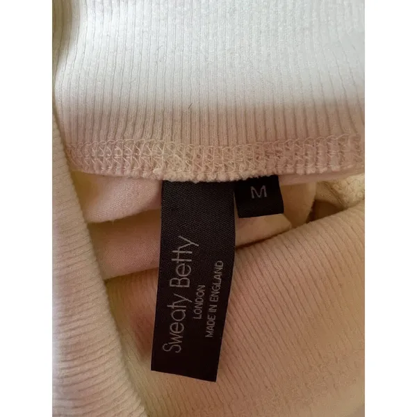 Sweaty Betty Funnel Neck Harmonise Luxe Sweatshirt‎ Cream Women’s Size Medium - Image 9