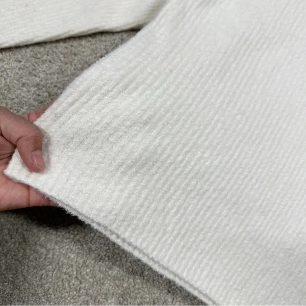 Athleta Cashmere Blend Felicity Cozy V-Neck Sweater Longsleeve Magnolia White XS - Image 11