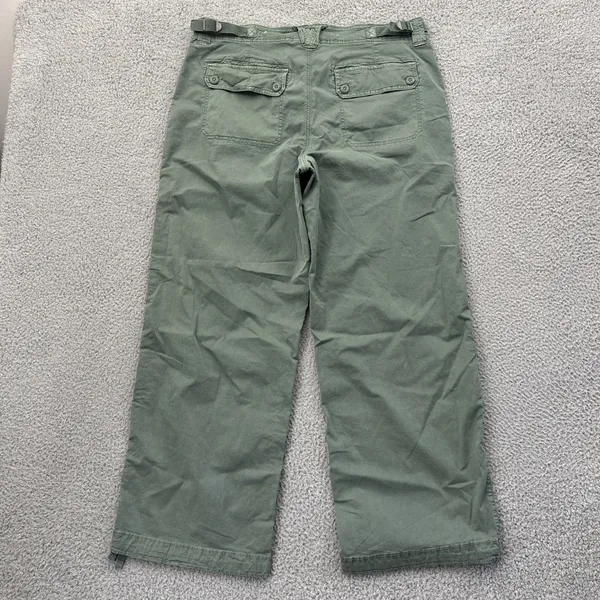 American Eagle Stovepipe Utility Pants Green Gorpcore Wide Leg Women's 16 x 30 - Image 3