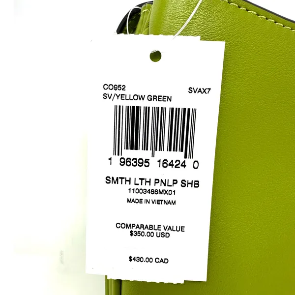 Coach Penelope Shoulder Bag Yellow Green Leather CO952 - Image 5