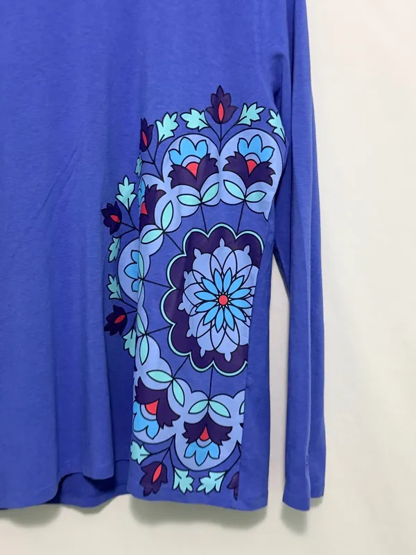 Coolibar women's long-sleeve sun protection shirt size Large blue - Image 10