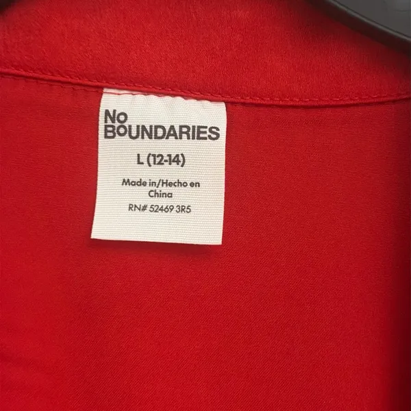 No boundaries New! Red Satin Heart Pocket Women's Pajama Set size L - Image 5