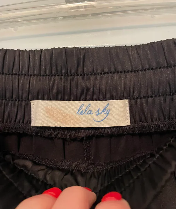 Boutique Satin Joggers Black - Image 5