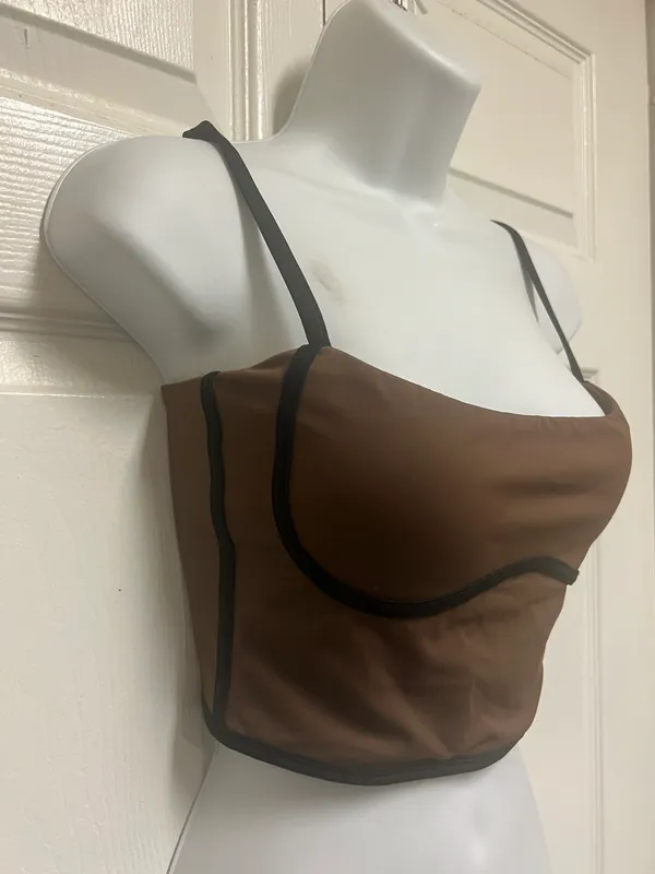 Move With You Mocha Padded Sports Bra Tank Top - Image 6