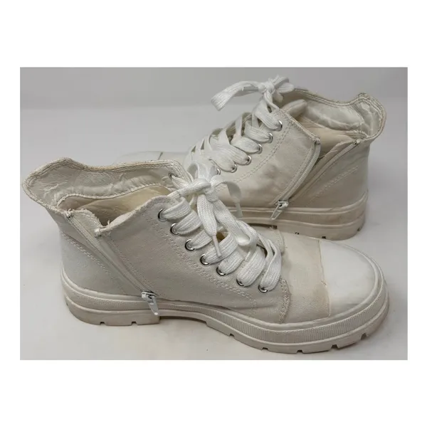 Unr8ed Women's White High Top Zip Up Sneakers Size‎ 8 - Image 8