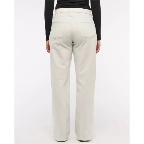 Abercrombie & Fitch The Baggy Low Rise Beige Jeans Women's 27/4R‎ - Image 4