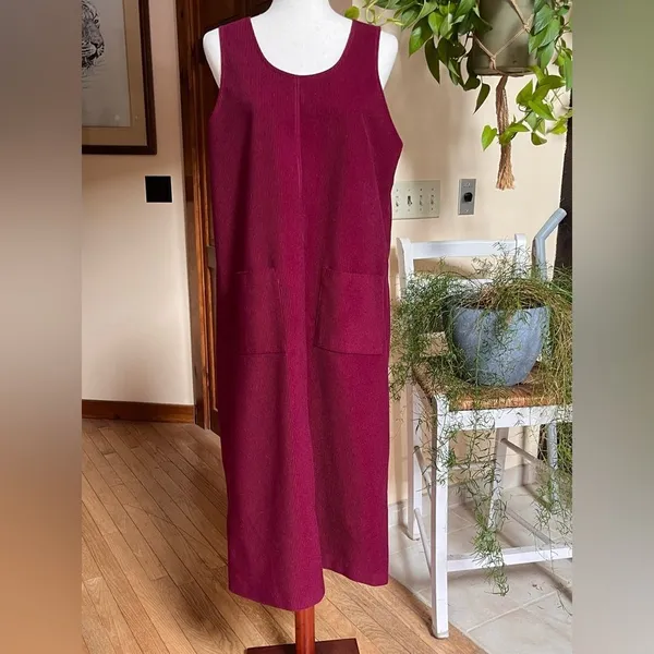 Berry Tank Dress W/Two Front Pockets. - Image 3
