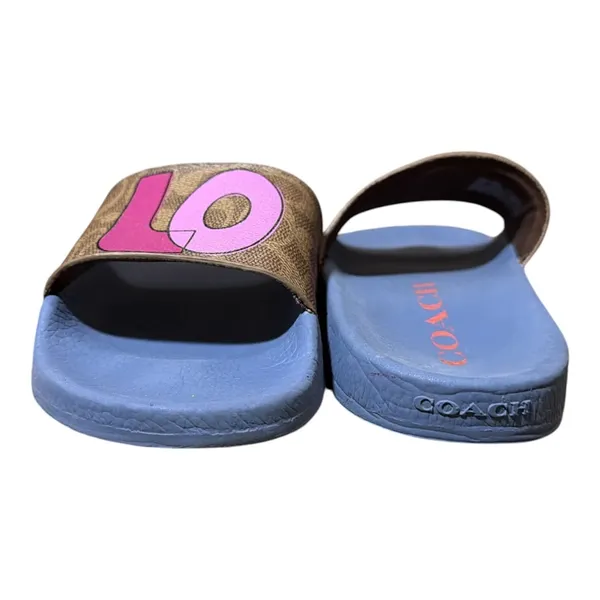 Coach Udele Sport Slide Love Size 7 Signature Canvas Sandals - Image 3