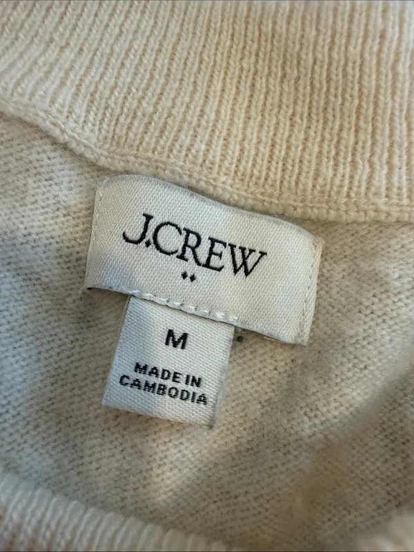 J. Crew Cream Crewneck Sweater Size Medium - C27-102 - Image 2
