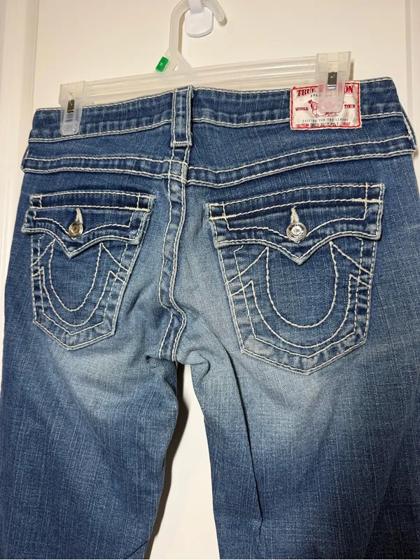 True Religion Low Rise Disco Billie Big T Bootcut Jeans Y2K - Image 8